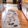 thumbnail image 2 of Floral Decorative Rug, Cartoon Style Arrangement of Fresh Spring Foliage with Abstract Dotted Line Stalks, Quality Carpet for Bedroom Dorm and Living Room, 6 Sizes, Chocolate, by Ambesonne, 2 of 2