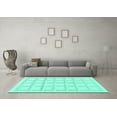 thumbnail image 3 of Ahgly Company Machine Washable Indoor Rectangle Solid Turquoise Blue Modern Area Rugs, 2' x 3', 3 of 4