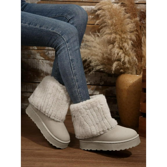 Women Soft Faux Fur Snow Boots - Fashionable Winter Warmth & Comfort