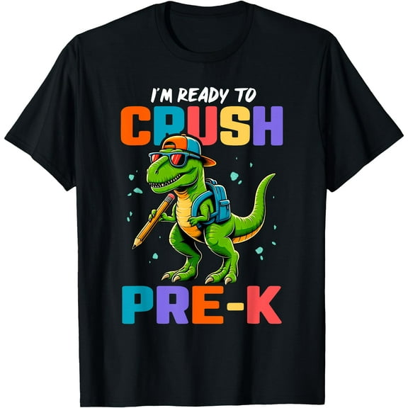First Day Of Pre-K Shirt Boys Kids Dinosaur Back To School T-Shirt