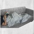 thumbnail image 6 of Marble Print Soft Flannel Fleece Blanket, Antique Marble Textured Ocean Style Organic Granite Rock Formation Art, Cozy Plush for Indoor and Outdoor Use, 60" x 80", Cadet Blue White, by Ambesonne, 6 of 6