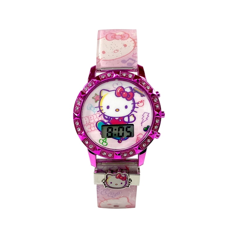 Hello Kitty Female Child Pink and Purple 3pc LCD Watch and