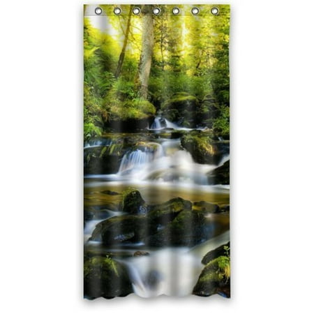 BPBOP The Mountain Scenery Dreamy River Shower Curtain Waterproof Polyester Fabric Bathroom Curtain 36x72 inch