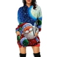 thumbnail image 3 of Otoño nueva ropa europea y americana vestido sudadera de manga larga falda con capucha con estampado de alces de Navidad, 3 of 5