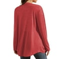 thumbnail image 6 of Uvplove Women Long Sleeve Lightweight Cardigan with Pockets Open-Front Tops,Maroon,2XL(M-3XL), 6 of 8
