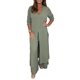 thumbnail image 2 of Conjuntos De Pantalones De 2 Piezas Conjunto de pantalones de 2 piezas para mujer, camisa informal con cuello en V, ropa diaria (verde S) Cgtredaw Para estrenar, 2 of 6