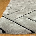 thumbnail image 3 of Allstar Grey Shaggy Area Rug with 3D Design with Black Lines. Contemporary Formal Casual Hand Tufted (5' x 7'), 3 of 4