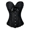 thumbnail image 1 of Dewadbow Women Lace Corsets Brocade Waist Brocade Overbust Lingerie Bustier, 1 of 6