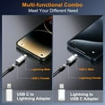 thumbnail image 2 of TiMOVO 4-Pack USB-C to Lightn-ing & Lightn-ing to USB-C Adapters, Compatible with iPhone 14/15/16, iPad, Not for Audio/OTG, White, 2 of 8