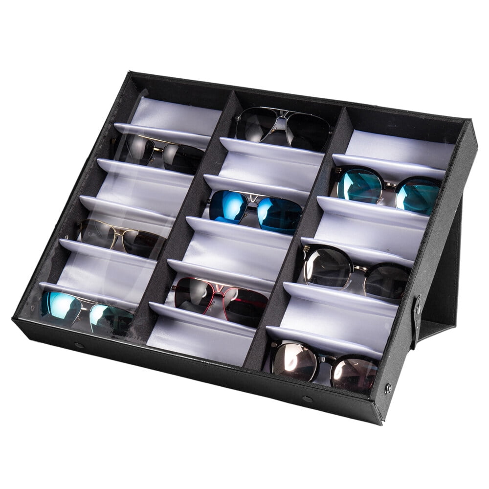 18Pcs Sunglasses Organizer Eyewear Display Storage Case Tray