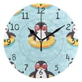 thumbnail image 4 of Cartoon Penguins in Swim Circles Round Wall Clock Silent Analog Battery Operated Gold Pointer Home Decor 9.84" Diameter, 4 of 11