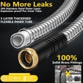 thumbnail image 2 of 100 ft Stainless Steel Garden Hose - 2026 New Upgraded Metal Water hose - Flexible Water Hoses Pipes with Latex Core, 3/4" Solid Brass Connector - No-Expandable Watering Garden Hoses, 2 of 7