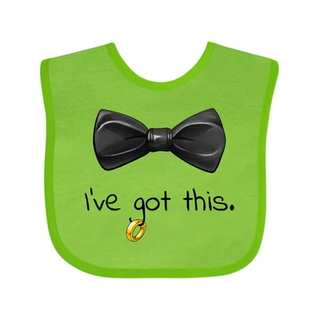 

Inktastic I ve Got This- Black Bow Tie with Wedding Ring Gift Baby Boy Bib