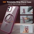 thumbnail image 2 of Allytechgroup iPhone 12/12 Pro Magnetic Case with Rotating Stand, Multi Angle Viewing Stand Anti-Scratch Compatible with Magsafe & Car Mount Phone Case for Apple iPhone 12/ iPhone 12 Pro, Winered, 2 of 7
