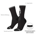 thumbnail image 4 of Vsdgher Gothic Skull Drape Crew Socks for Men & Women, Breathable Casual Athletic Ankle Socks, 4 of 6
