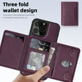 thumbnail image 3 of Wallet Case for iPhone 13 Pro Compatible with Mag-Safe for Men Women, Detachable Magnetic 2-in-1 PU Leather Wallet Phone Case Cover with Folio Card Slot Holder for iPhone 13 Pro, Purple, 3 of 10
