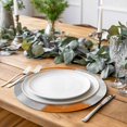thumbnail image 2 of Orange Abstract Round 13 Inch Placemats Set of 8, Grey Geometric Oil Painting Vintage Gradient HeatResistant Non Slip Place Mats for Dining Table, Wipeable Braided Kitchen Table Mats for Housewarming, 2 of 9