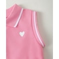 thumbnail image 6 of KIMI BEAR 2T Toddler Girls Dress 3T Toddler Girls Summer Clothes Sleeveless Polo Dress A-line Pleated One-piece Overalls with Bag 2pcs Pink, 6 of 9