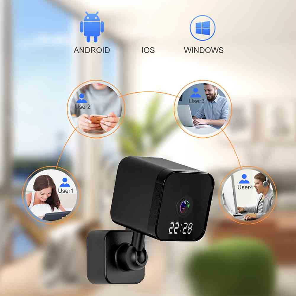 Bouanq Home Security Camera System, 1080p HD Indoor WiFi Camera, 360掳Lens Baby Monitor, Motion Detection, Two-Way Audio, Night Vision, Cloud & SD Card Storage(White)