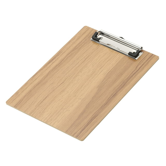Clipboard de Madera Uxcell para Papel de 5.83"x8.27", Tableros de Clip de Tamaño Carta A5 Estándar, Textura de Madera de Cereza