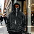 thumbnail image 7 of Zormilly Fleece Jacket Men Winter Fuzzy Zip Up Hoodie with Pockets Balaclava Fashion Warm Coats, S-3XL, 7 of 7