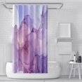 thumbnail image 2 of Purple Marble Shower Curtain Half Size 36x72 Inch,Polyester Bathroom Colourful Shower Curtains ,Watercolor Abstract Shower Curtain,Waterproof Gold Line Marble Print Bath Curtain with 12 Hooks, 2 of 6