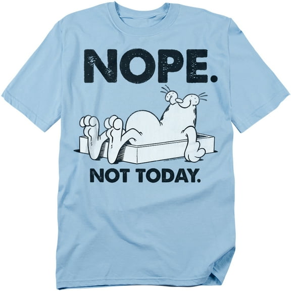 Garfield T-Shirt Nope Unisex Graphic Tee For Men & Women Light Blue 
