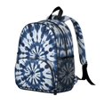 thumbnail image 2 of Blue and White Tie Dye Pattern Backpack for School, Cute School Bag with Adjustable Shoulder Straps and Padded Back, 13.8"x11.4"x6", 2 of 5