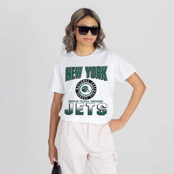 Women's Gameday Couture White New York Jets Oversized All-Time Classic Flowy T-Shirt