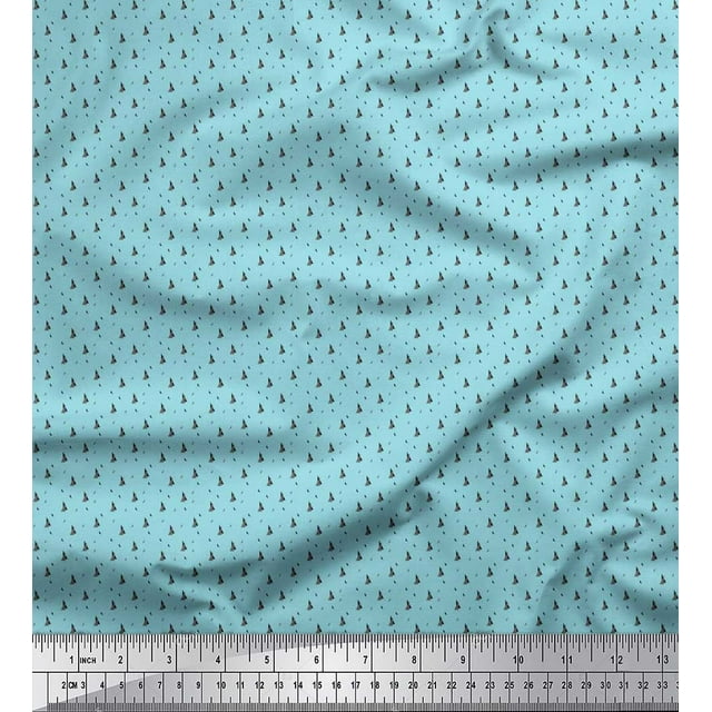 Soimoi Poly Georgette Fabric Diamond Shirting Print Sewing Fabric Yard 52 Inch Wide