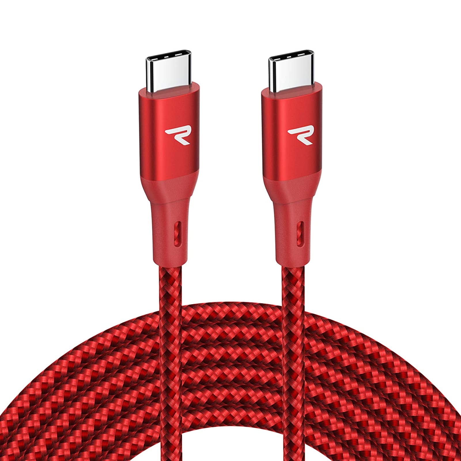 Rampow Usb C To Usb C Cable E Mark 100w Pd 3 0 Type C To Type C Cable Usb 2 0 Braided Charging Cable Compatible With Usb C Devices 6 5 Feet Red