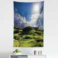 thumbnail image 1 of Nature Tapestry, Mountain Pasture Sunshine Summer View Grassy Hills Panoramic Photo Golf Court Like, Fabric Wall Hanging Decor for Bedroom Living Room Dorm, 5 Sizes, Green Blue, by Ambesonne, 1 of 1