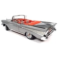 thumbnail image 3 of 1957 Chevrolet Bel Air Convertible Inca Silver Metallic with Red and Silver Interior 1/18 Diecast Model Car by Auto World, 3 of 11