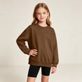thumbnail image 2 of YOUYEDIAN Base Layer for Girls Casual Comfy Long Sleeve Crewneck Solid Color Shirts, 2 of 5