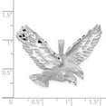 thumbnail image 3 of 14k White Gold Textured Brushed Diamond Cut Finish Mens Eagle Design Charm Pendant, 3 of 3
