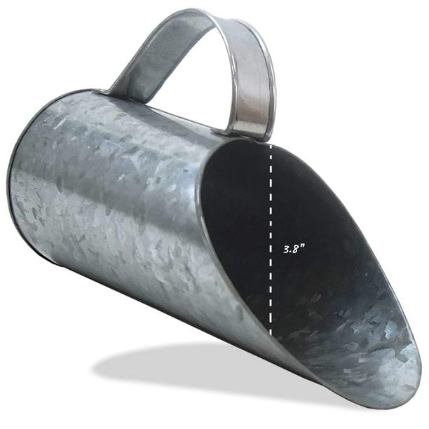Metal Galvanized Feed Scoop MultiPurpose Food and Utility Scoop