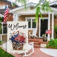 thumbnail image 3 of VOCHIC Patriotic 4th of July Garden Flag 12x18 Double Sided, Small Burlap Welcome Strip Stars Garden Yard House Flags for Independence Day Outdoor Decor (Only Flag), 3 of 6