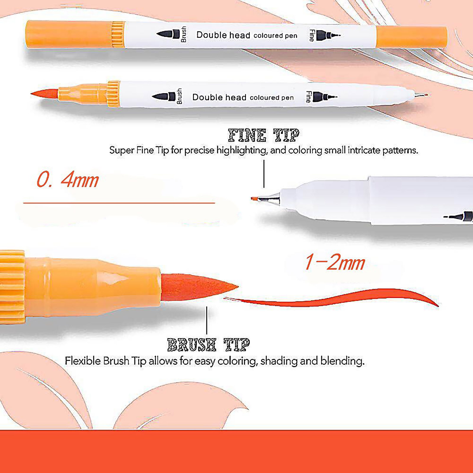 Jygee 24/36/100PCS Colors Fine Liner Drawing Painting Watercolor Art Marker  Pens Dual Tip Brush Pen School Supplies 