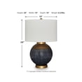 thumbnail image 5 of Signature Design by Ashley Adara Metal Table Lamp, Blue & Gold Finish, 15" Tall, Modern Drum Shade, 5 of 5