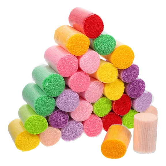 CRAFTHROU Assorted Color Latch Hook Yarn 30Pcs Round Acrylic Diy Crochet Knitting Sewing For Home Decoration