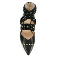 thumbnail image 4 of XYD Women Chic Pointed Closed Toe Back Zip D'Orsay Studded Flats Elastic Strappy Casual Shoes Size 7 Black, 4 of 4