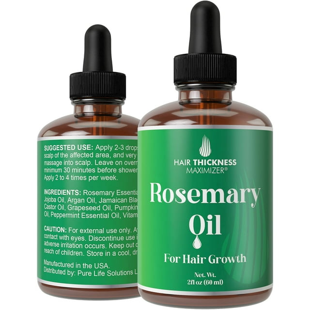 Aceite para el crecimiento del cabello, maximizador del grosor del cabello, romero, 60 ml