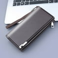 thumbnail image 2 of Fashion Men ID Long Wallet Solid Color Bag Zipper Purse Multiple Card Slots Clutch Bag, 2 of 5