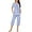 Blue Spotted, variant on Women's Pajama Sets 2 Piece Summer Sleepwear Ladies Pjs Short Sleeve Capri Pant With Pockets