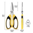thumbnail image 5 of Jonce 8 Inch Heavy Duty Scissors, Ultra Sharp Serrated Stainless Steel Shears with Protective Cover, for Cutting Cardboard, Fabric, Wire, Packaging, Crafting, Office Workshop Use, Yellow, 5 of 10