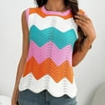 thumbnail image 5 of AherBiu Summer Vests for Women Color Blocked Crewneck Knitted Sleeveless Sweater Pullover Tops, 5 of 7