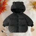 thumbnail image 2 of Gubotare Girls Puffer Coat Winter Coats for Kids with Hoods Light Puffer Coat for Baby Boys Girls Infants Toddlers Down Alternative Clothing 2T 3T (Black,2-3 Years), 2 of 5