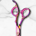 thumbnail image 3 of 6 Inch Pink Hair Thinning Scissors - Saki Kohana - Made from 440C Stainless Steel - For Professional Hairdressers, 3 of 4