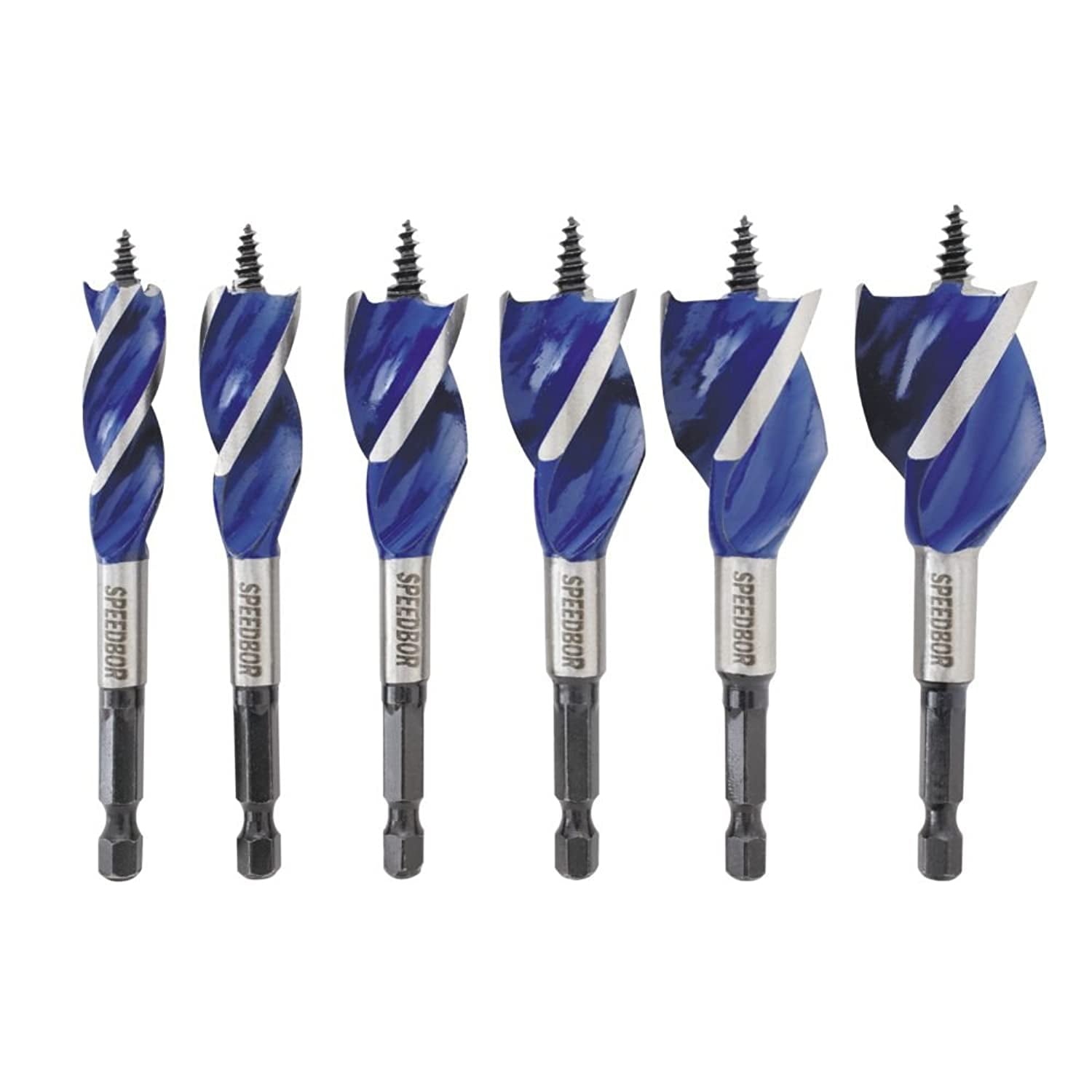 IRWIN SPEEDBOR Drill Bit Set for Wood, 4Inch, 6Piece (1877239)