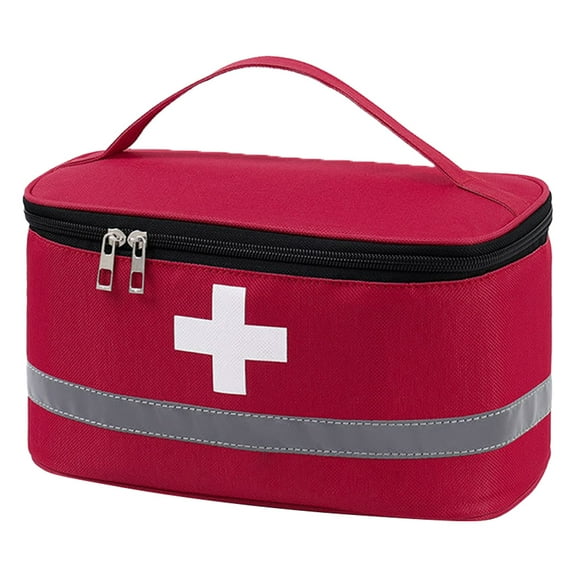 Gealach Empty first aid kit,outdoor emergency storage box for home office outdoor travel,hiking,camping large red